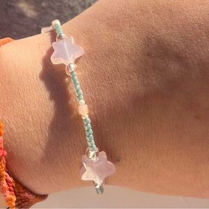 Handmade Pink Star Beaded Bracelet